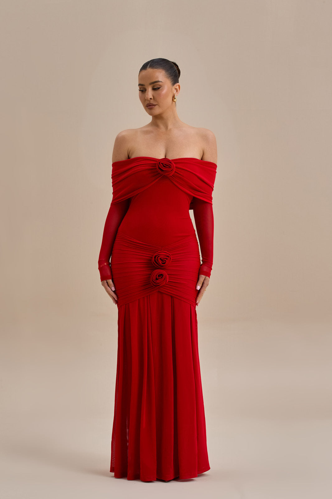 vestido largo rose
