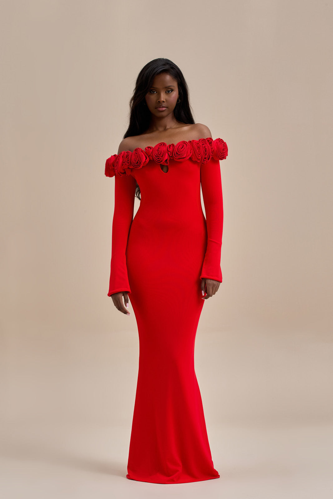 vestido largo rose