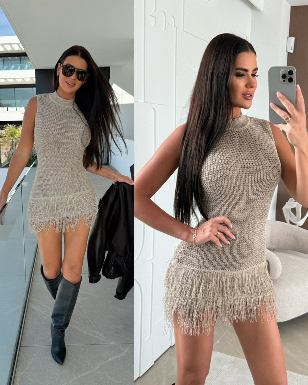Dress Bellezza knitwear beige